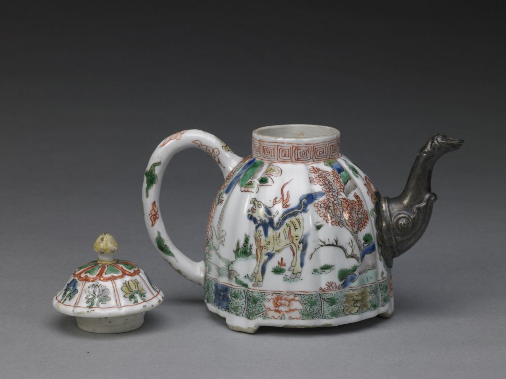 图片[2]-Five-colored auspicious animal pattern melon ridge holding pot-China Archive